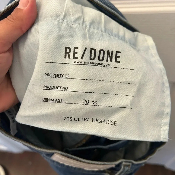 ! Re/Done '70s Ultra High Waist Stove Pipe Jeans in Worn Blue Size 27 - Picture 9 of 9